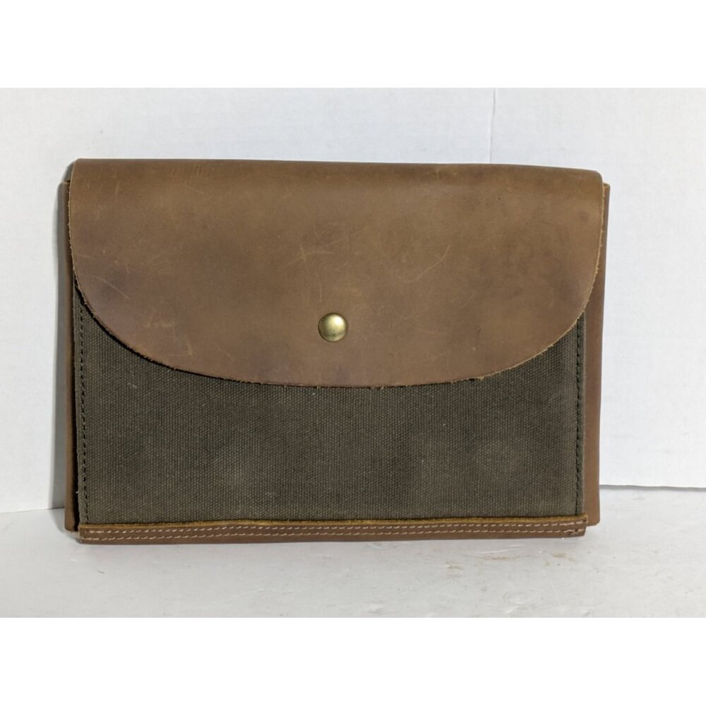 Kelly Moore Gadget Clutch Tech Organizer Wallet Canvas Leather Hand Strap